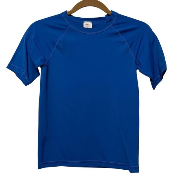 HANNA ANDERSSON Boy’s Short Sleeve Rash Guard Swim Shirt Blue 10 - Picture 1 of 4